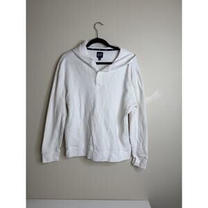 Gap Men's Henley Hoodie Size Small Cream